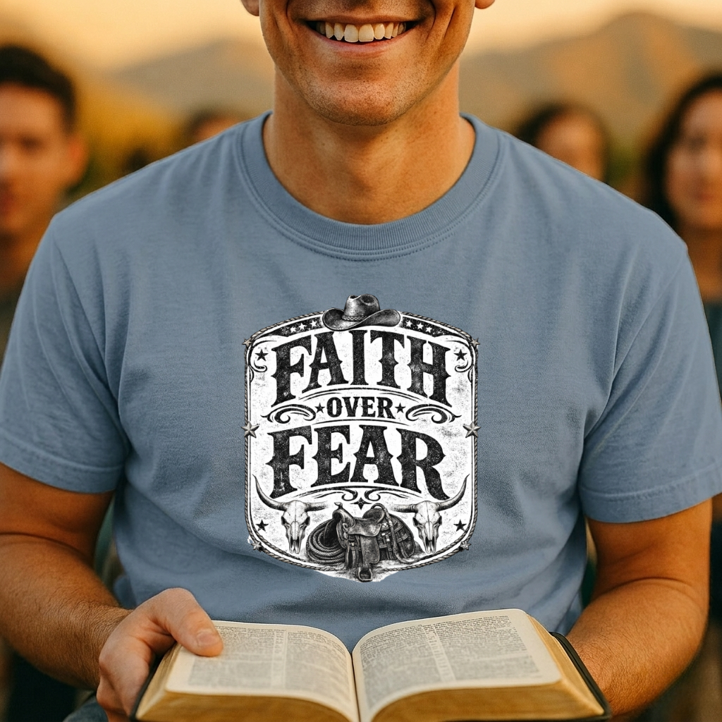 Faith Over Fear T-Shirt — Vintage Christian Inspirational Tee