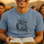 'Lord, Light My Path' Lantern & Cowboy Hat Christian Graphic