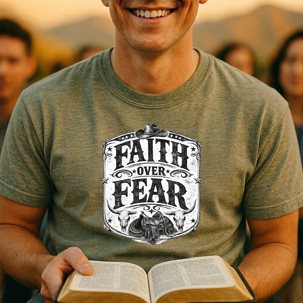 Faith Over Fear T-Shirt — Vintage Christian Inspirational Tee