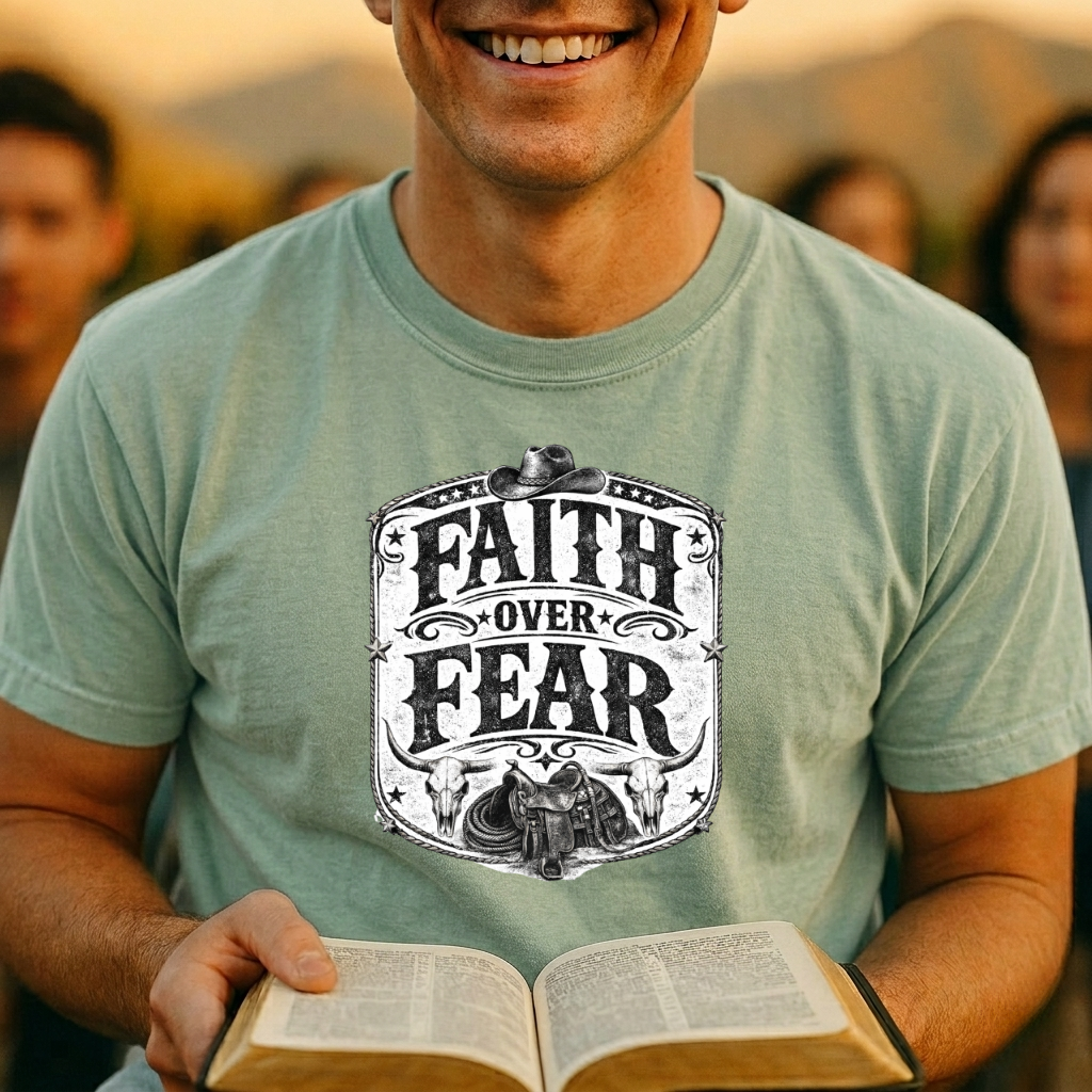Faith Over Fear T-Shirt — Vintage Christian Inspirational Tee