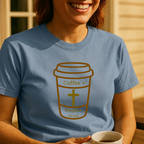Christian Coffee T-Shirt – "Coffee + Kingdom Work" Graphic Tee