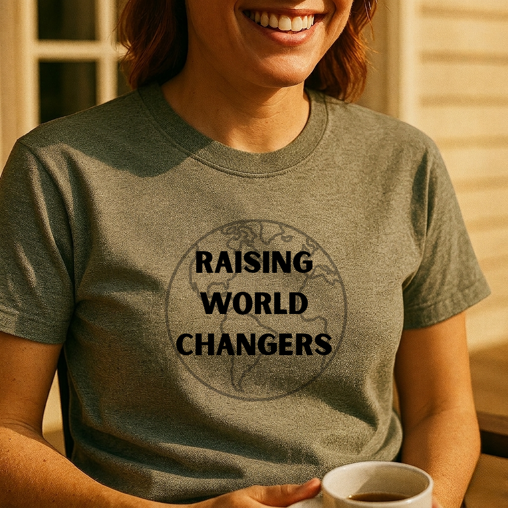 Raising World Changers T‑Shirt — Inspirational Parent & Teacher Tee