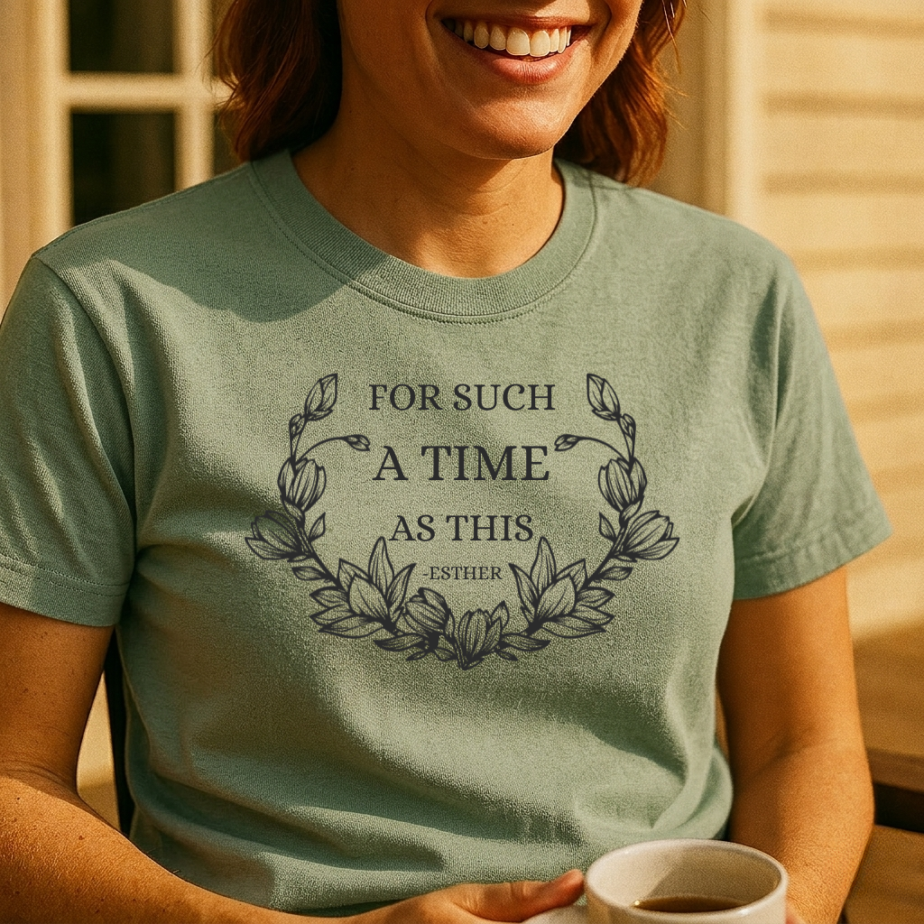 Floral Laurel 'For Such a Time as This' T-Shirt