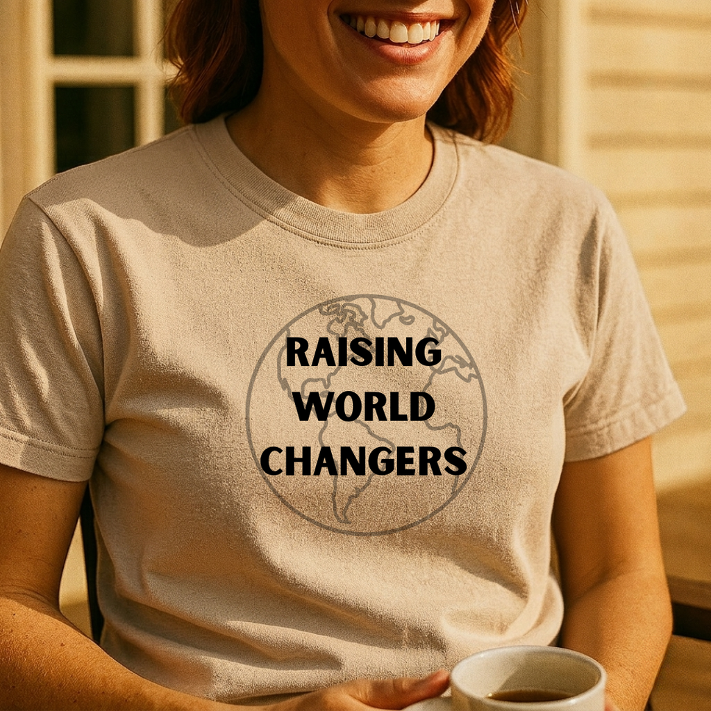 Raising World Changers T‑Shirt — Inspirational Parent & Teacher Tee